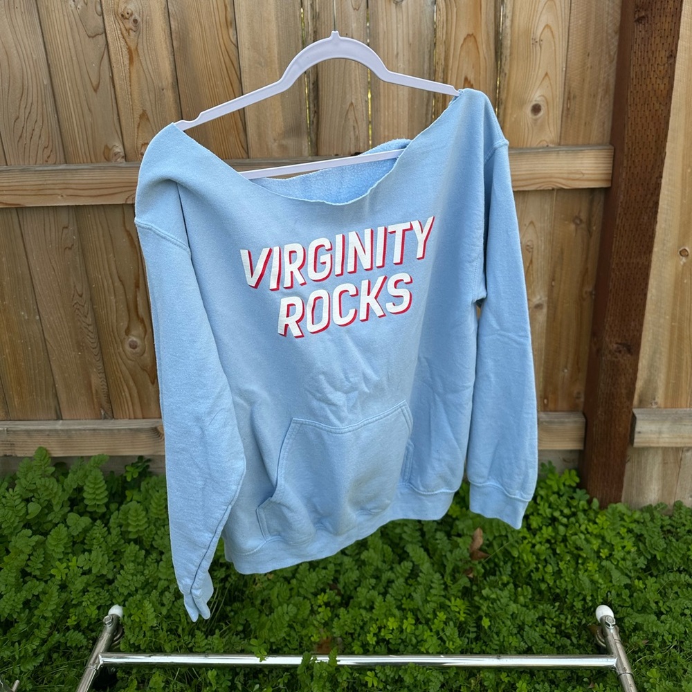 Light Blue Off-the-Shoulder Sweater